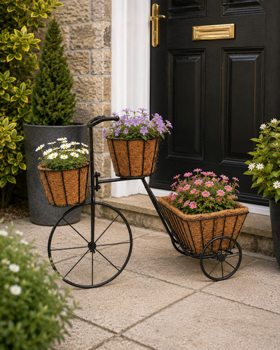 Metal bicycle tricycle - metal, planter