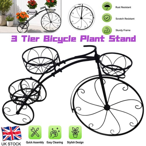 Iron bicycle planter - iron, tier