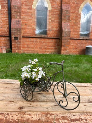 Verdigris garden bike planter - bike,