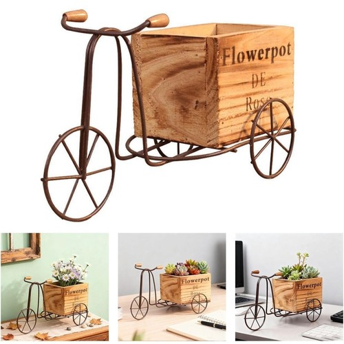 Metal tricycle shaped planter - metal,