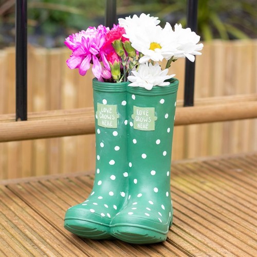 Dark green welly - welly, planter