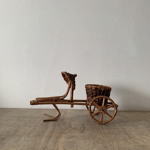 Vintage wicker weave rickshaw - weave,