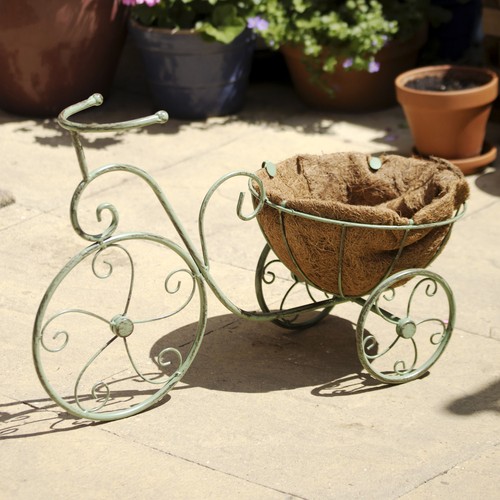 Vintage green metal bicycle - vintage,