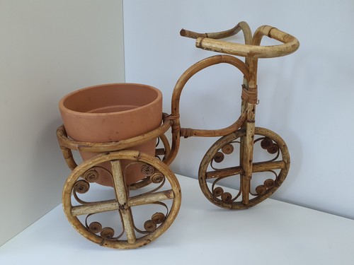 Vintage bamboo wicker cane - bamboo,