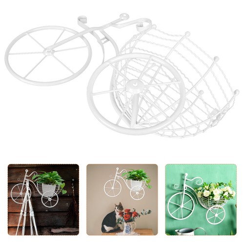 Wall bike planter iron - wall,