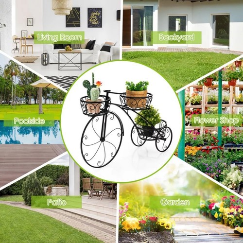 Metal bike shape planter - bike,