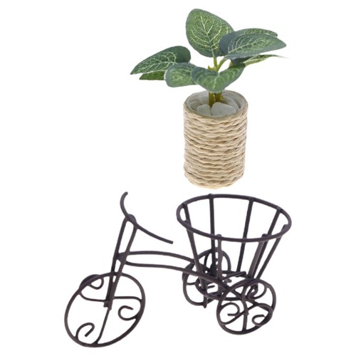 Dollhouse bicycle planter - bicycle,