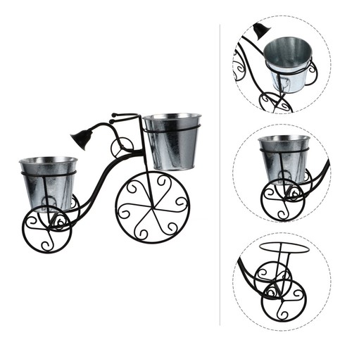 Black iron bike - iron, planter